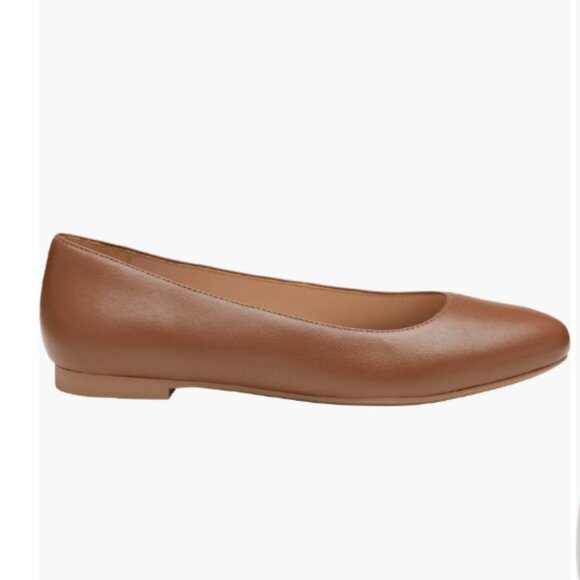 NEW JOHNSTON AND MURPHY Leather Delanie Ballet Flats  cogonac for women 725 3j7 - Picture 1 of 7